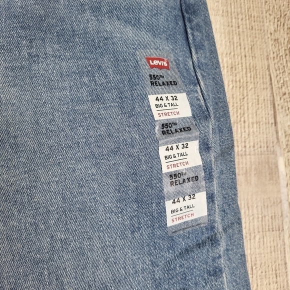 Men's Levi's 550 Relaxed-Fit Stretch Straight Blue Jeans 44x32 New Big & Tall - Picture 14 of 16